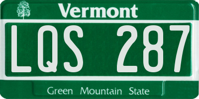 VT license plate LQS287