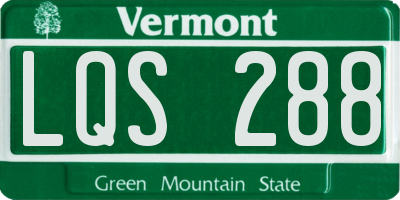 VT license plate LQS288