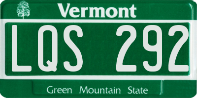 VT license plate LQS292