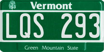 VT license plate LQS293