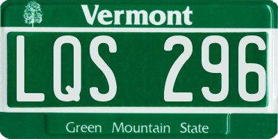 VT license plate LQS296
