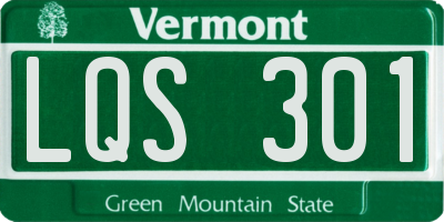 VT license plate LQS301