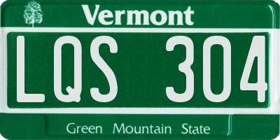 VT license plate LQS304