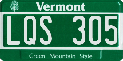 VT license plate LQS305
