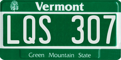 VT license plate LQS307