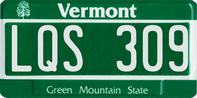 VT license plate LQS309