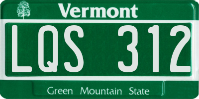 VT license plate LQS312