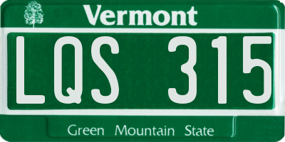 VT license plate LQS315