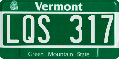 VT license plate LQS317
