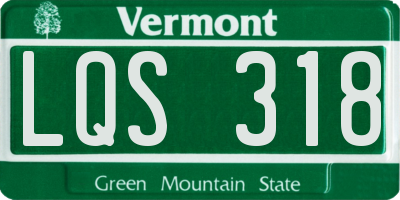 VT license plate LQS318