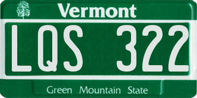 VT license plate LQS322
