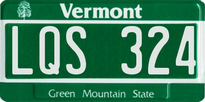 VT license plate LQS324