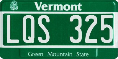 VT license plate LQS325