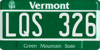 VT license plate LQS326