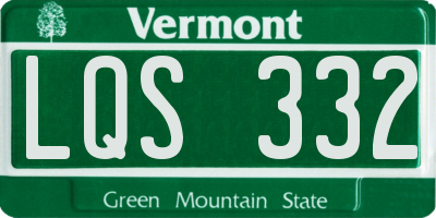 VT license plate LQS332