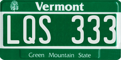 VT license plate LQS333