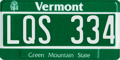 VT license plate LQS334