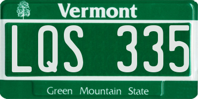 VT license plate LQS335