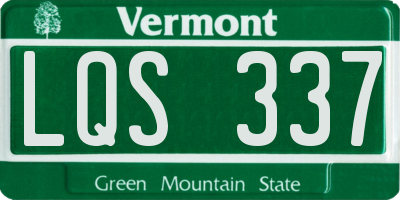 VT license plate LQS337