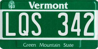 VT license plate LQS342