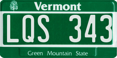 VT license plate LQS343