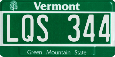 VT license plate LQS344