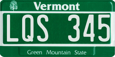 VT license plate LQS345