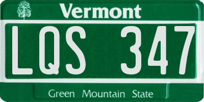 VT license plate LQS347