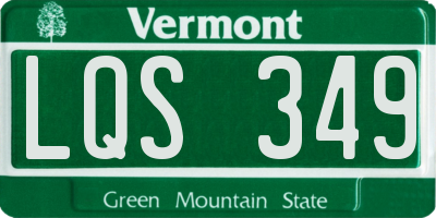 VT license plate LQS349