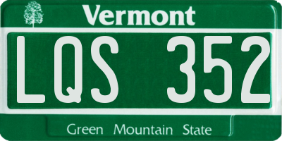 VT license plate LQS352