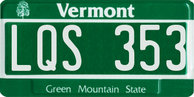 VT license plate LQS353