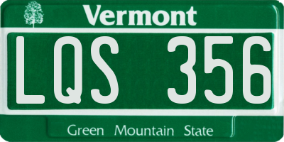 VT license plate LQS356