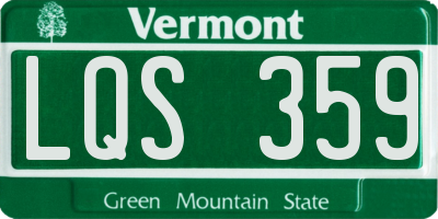 VT license plate LQS359