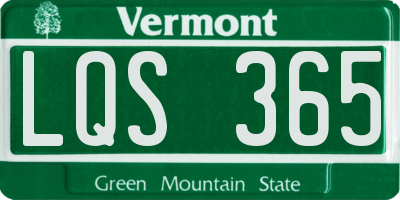 VT license plate LQS365