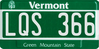 VT license plate LQS366