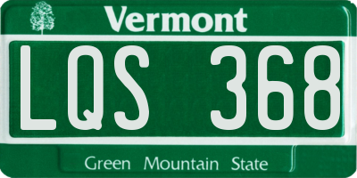 VT license plate LQS368