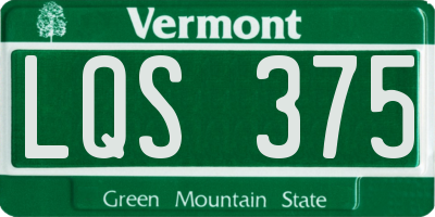 VT license plate LQS375