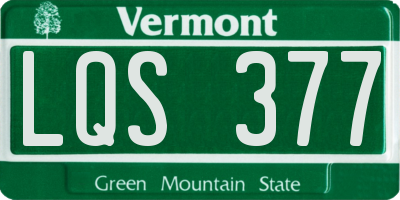 VT license plate LQS377