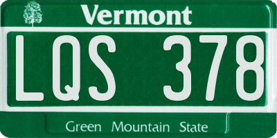 VT license plate LQS378