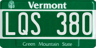 VT license plate LQS380