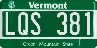 VT license plate LQS381
