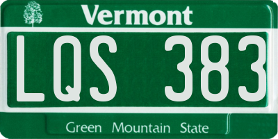 VT license plate LQS383