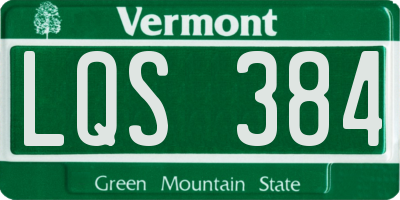 VT license plate LQS384