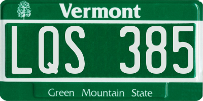 VT license plate LQS385