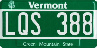 VT license plate LQS388