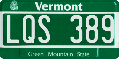 VT license plate LQS389