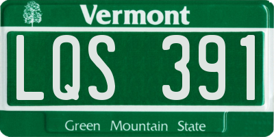 VT license plate LQS391