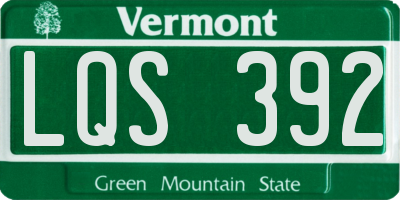 VT license plate LQS392