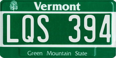 VT license plate LQS394