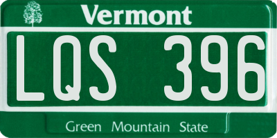 VT license plate LQS396